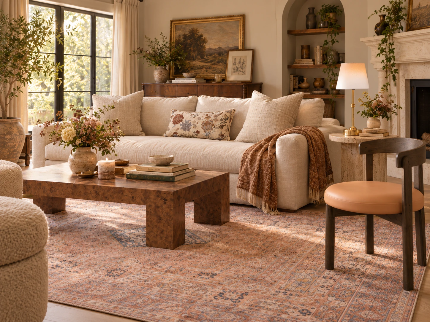 Alternate conceptual view of the Collected Eclectic room; hotspots suggest inspired alternatives, not exact depicted products.
